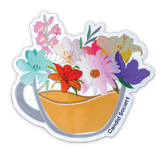 Flowers + Coffee Cup Sticker
